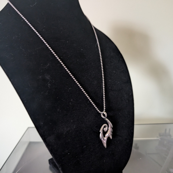 Tribal Silver Pendant Necklace - Picture 6 of 7